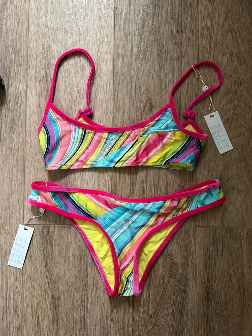 Brand new Frankie’s Bikinis Dallas Shine Bikini rainbow